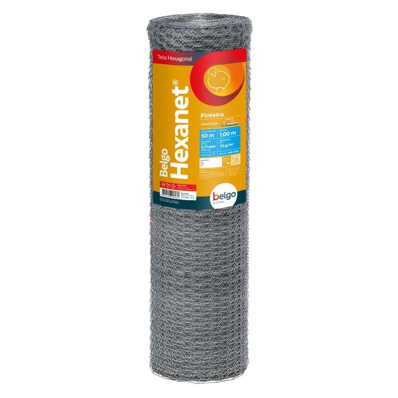 Imagem-1-de-4-de-Tela-Pinteiro-Belgo-Hexanet-®--1-x-22-x-100-x-50m-