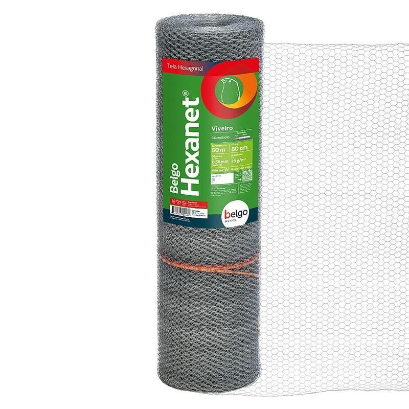 Imagem 2 de 4 de Tela Viveiro Belgo Hexanet ® (1/2 X 24 x 0,80 x 50m)