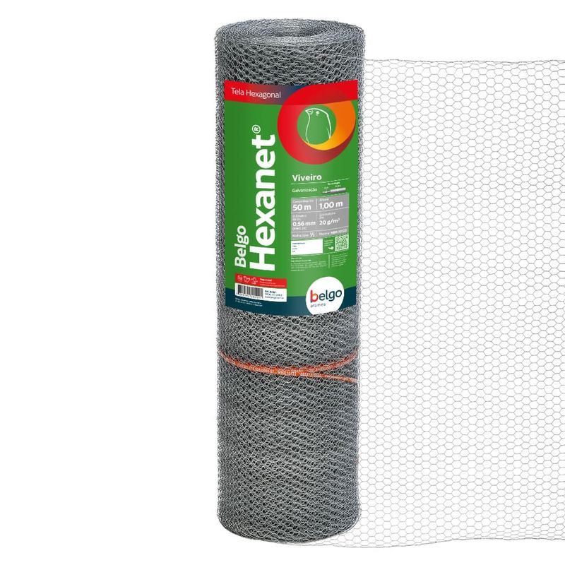 Imagem 2 de 4 de Tela Viveiro Belgo Hexanet ® (1/2 X 24 x 1,00 x 50m)