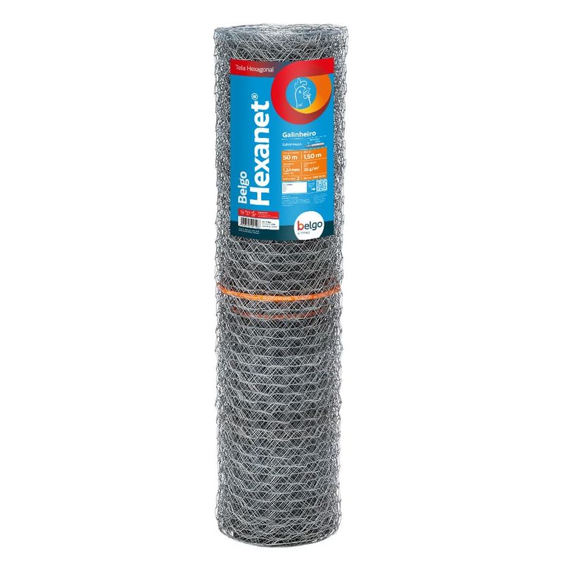 Imagem-1-de-5-de-Tela-Galinheiro-Belgo-Hexanet-®--2-x-18-x-150-x-50m-