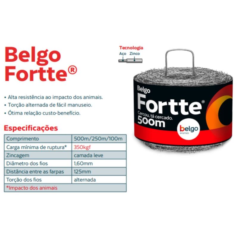 Imagem 3 de 6 de Arame Farpado Fortte Belgo ® (500m)