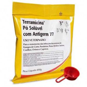 Terramicina Pó Solúvel com Antigerm 77 Zoetis - 100g