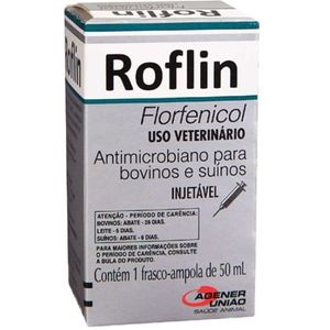 Roflin - Antimicrobiano Injetável - Bovinos e Suínos -  Agener União - 50ml