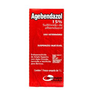 Agebendazol 15% - Endoparasiticida -  Agener União - 1l