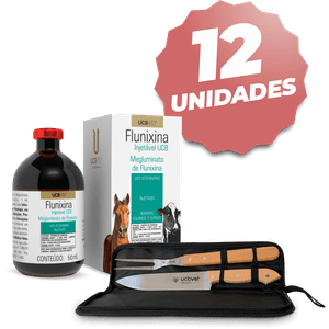 Kit: 12 Flunixina 50ml -  ganhe 1 jogo de faca churrasco