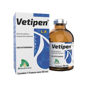 Vetipen LA – Antimicrobiano Injetável - 50ml – J A Saúde Animal
