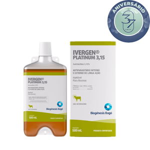 Ivergen Platinum - Ivermectina 3,15% - 500ml - Biogénesis Bagó
