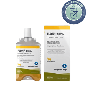 Flok – Doramectina 3,15% injetável - 500ml – Biogénesis