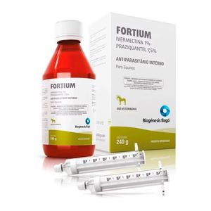 Fortium – Ivermectina + Praziquantel – Vermífugo para equinos – 240g