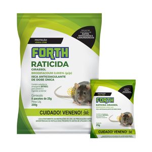 FORTH Raticida Girassol 200g com 8 saches de 25 gramas