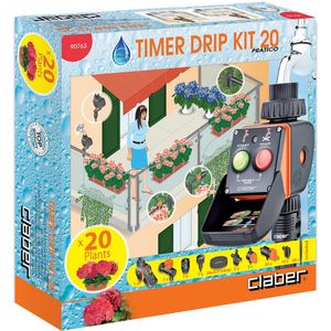 Conjunto de Irrigação Claber Para 20 Plantas Com Timer 90763