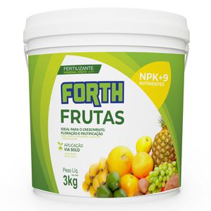 FORTH FRUTAS  3KG REG SP0032042000009 N12% P2O55% K2O15% Ca1%Mg1% S13% B0,06% Mn0,1%Cu0,05%Fe0,22%Mo0,005%Zn0,2%