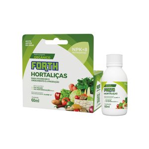 FORTH Hortaliças Conc. 60ml  REG SP0032042000036 N5% P2O58% K2O5% Ca1% Mg1%  B0,2%Mn0,2%Cu0,08%Fe0,1%Mo0,005Zn0,4%Co6%