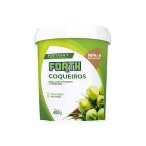 FORTH Coqueiros 400g Reg. Mapa SP 80081-10054-8 N12% Fosforo total5%Potassio18%Ca2%Mg4%S8,5%SO42,8%B0,08%Cu0,05%Fe0,2%