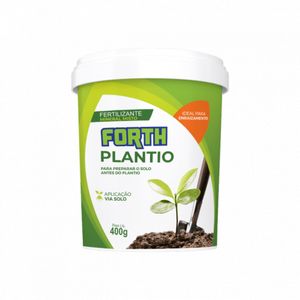 Forth Plantio 400g  Reg. SP003204-2000015 P2O5total12%P2O5 em agua 2%P2O5em acido citrico4%P2O5cna+agua2%Ca2%Mg6,7%S3%