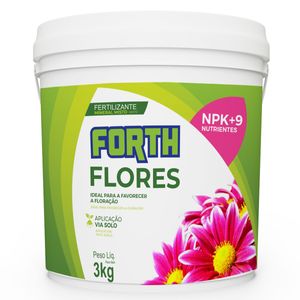 Fertilizante Forth Flores 3Kg Reg. Mapa SP 0032042000008 N total 6%  P2Os 18%  P2O5 sol.agua 15% P2O5 sol.CNA + agua18%