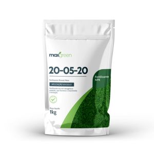 MAXGREEN 20-05-20 1KG SP00320-4.000086 N 20% P2O5(CNA+H20) 05% K2O SOL H2O 20% MISTURA DE GRANULOS