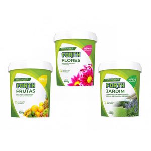 KIT Trio Fertilizantes Forth Flores, Frutas e Jardim 400gr