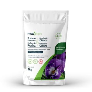 MAXGREEN MAMONA+OSSO+ESTERCO+FOSFATO 1KG FARDO SP00320-4.000113 N 1% P2O5 12% Ca 13% COT 12% CTC 80M.Molc/Kg UMAX 10%