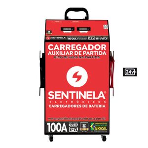 Carregador de Bateria Profissional 100A CAV10012 Com Auxiliar de Partida