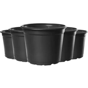 Kit Pote Vaso Plástico Flexível Tipo Holambra NP 11 Preto Nutriplan - 50 unidades