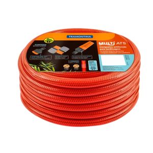 Mangueira MULTI ATS Antitorção 1/2" em PVC 3 Camadas Vermelha Tramontina 25 m